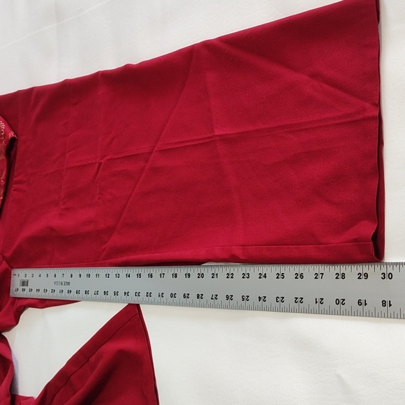 Norton McNaughton Wide Leg Dress Pants Size 20W Burgundy Wine Red Trousers - Picture 7 of 14